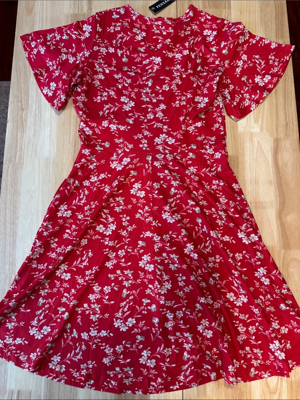 TINSACE Red Floral Wrap Dress